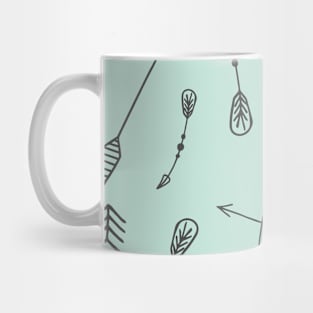 Mint Pink Tribal Arrows Pattern Indian Indigenous Mug